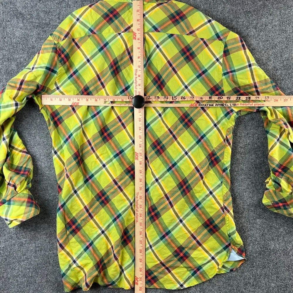 Tommy Hilfiger Shirt Adult Large Green Plaid Button Up Long Sleeve Casual Mens - Picture 14 of 16